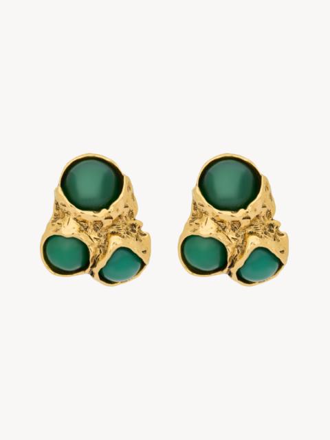 BUBBLE CABOCHON EARRINGS IN RESIN AND METAL