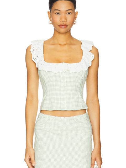 Gingham Paloma Lace Top