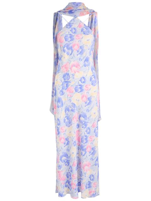 Rixo Hayley Printed Scarf-effect Midi Dress