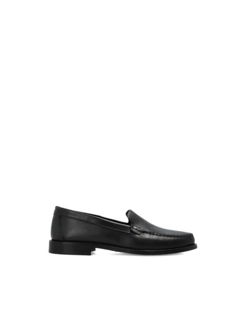 block-heel leather loafers