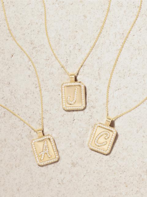 Letter 14-karat Gold Diamond Necklace