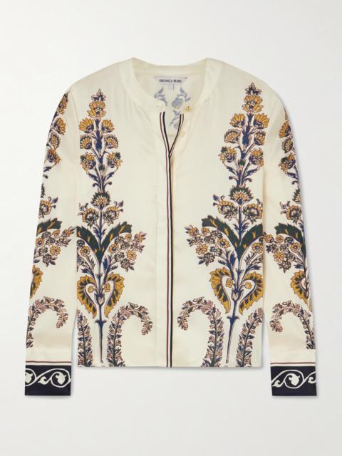 Hoku Floral-print Satin-twill Blouse