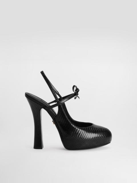 Lizard skin slingbacks