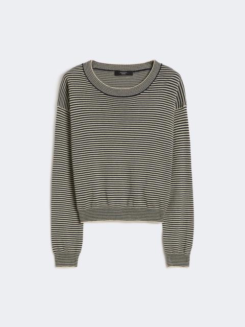 Cotton crew-neck sweater - NAVY