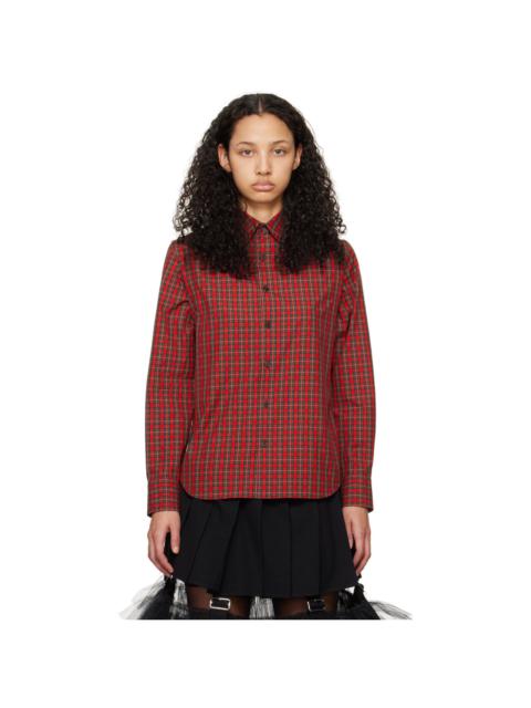 Red Detachable Sleeves Shirt