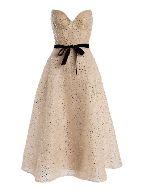 Sweetheart Tea Length Cocktail Dress nude