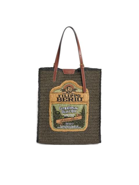 Filippo Berio raffia tote bag