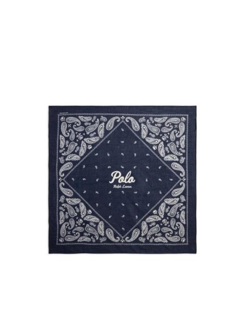 paisley-pattern cotton scarf