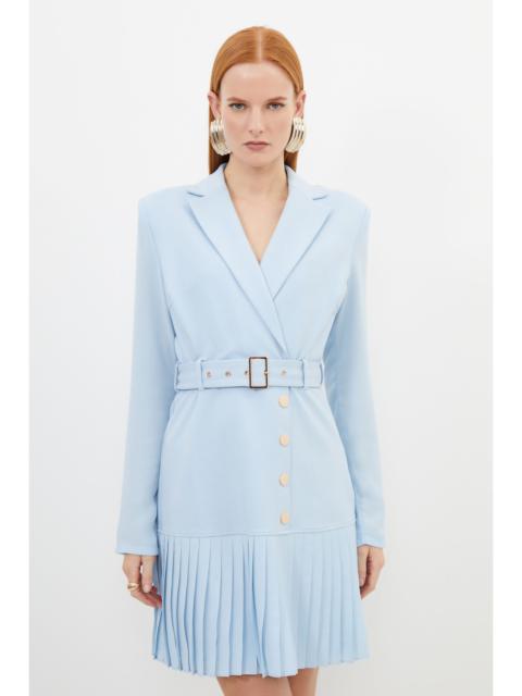 Jersey And Georgette Mix Pleat Mini Dress