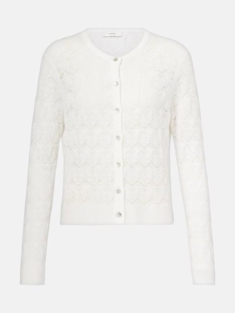 Pointelle cotton cardigan