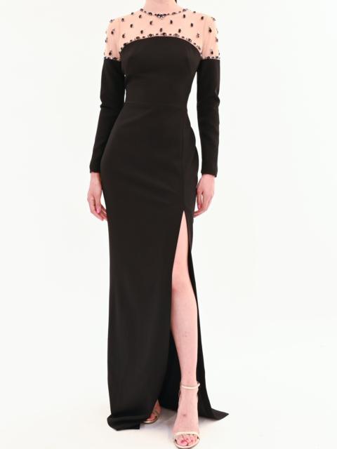 ILLUSION CREPE GOWN