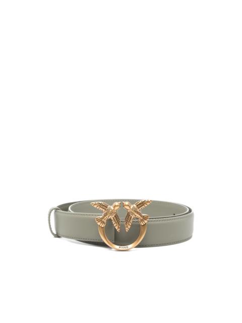 logo-buckle leather belt