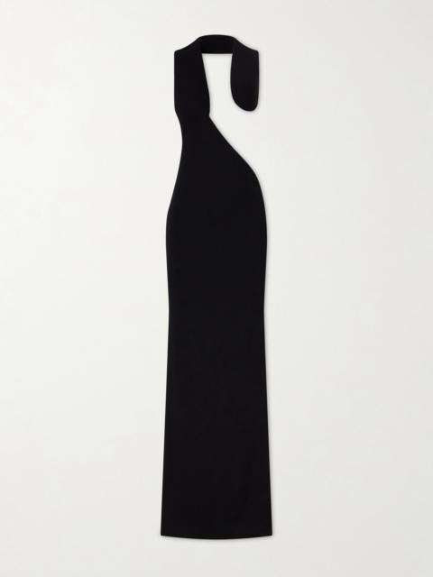 Asymmetric Open-back Jersey Gown