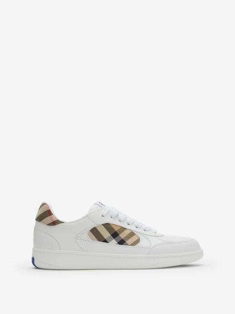 Leather and Check Terrace Sneakers​
