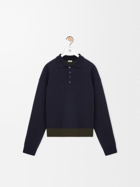 Polo sweater in wool