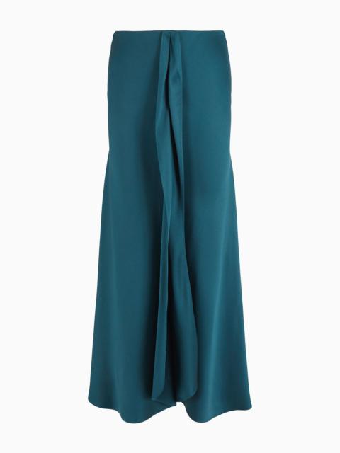 Midi skirt in double-sided silk satin