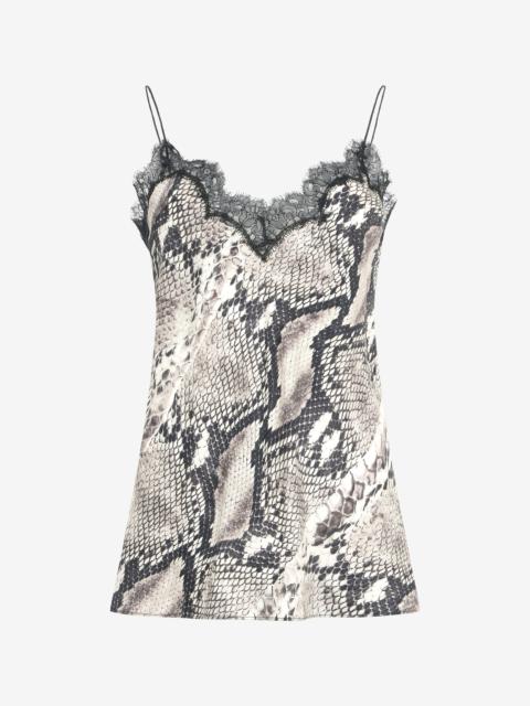 Silk Top with Python Print