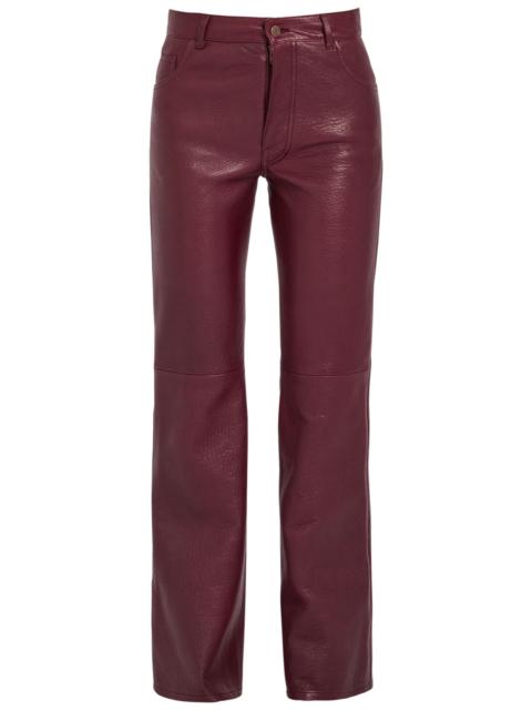 Chloe Flared-leg Grained Leather Trousers