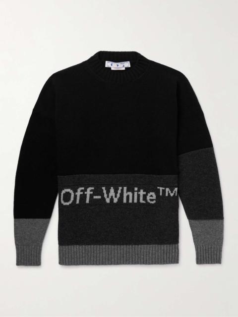 Logo-Intarsia Colour-Block Wool Sweater