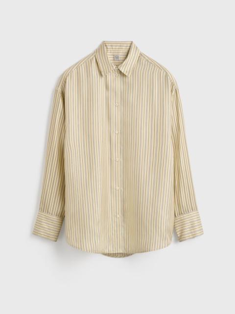 Oversized striped shirt beige/brown