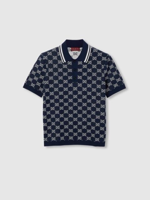 GG cotton knit jacquard polo shirt