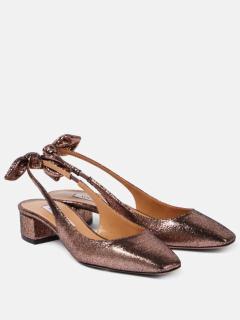 Very Bow Tie glitter slingback pumps