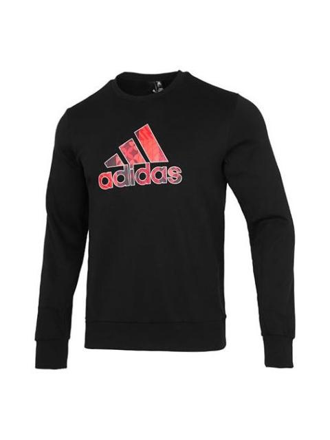 Men's adidas Cny Gfx Crew1 Limited Logo Printing Sports Round Neck Pullover Black HI3287