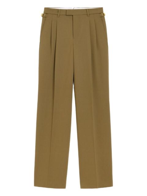 pleated tab pants