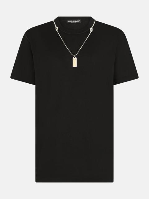 Cotton T-shirt with necklace