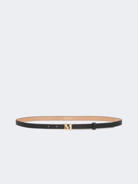 Leather Monogram belt - BLACK
