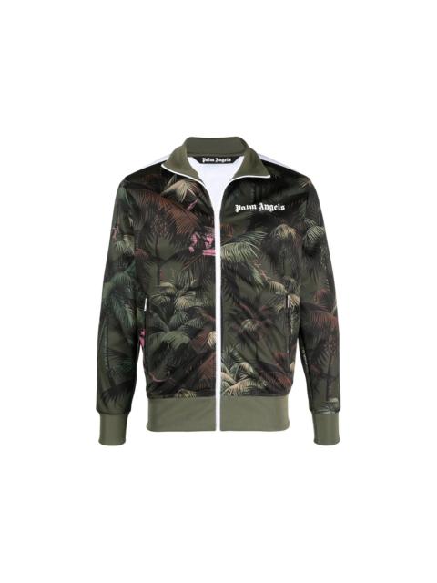 Palm Angels Leaf Print Track Jacket Green