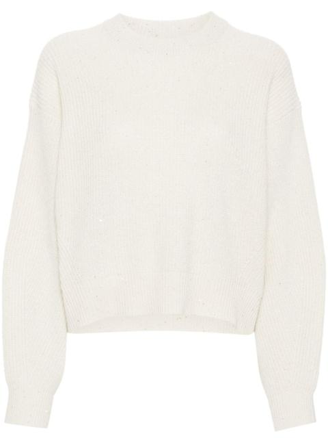 sequin-embellished knitted jumper