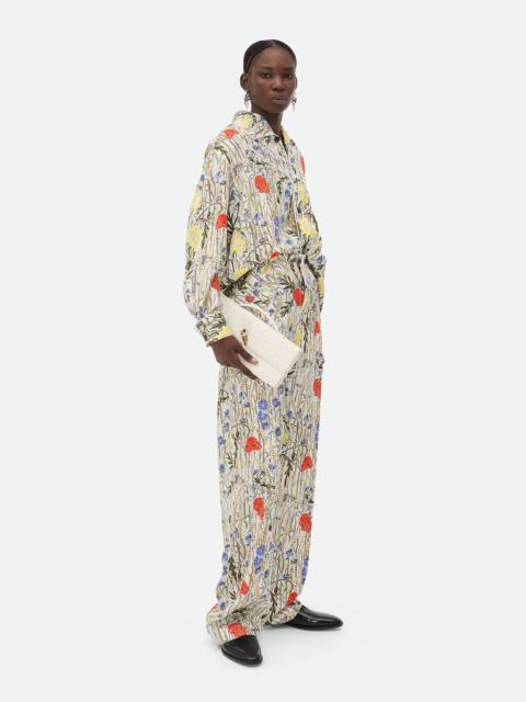 Flower Viscose And Silk Pyjama Set