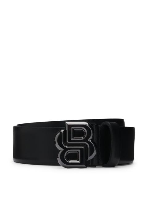 ITALIAN-LEATHER BELT WITH DOUBLE B MONOGRAM BUCKLE