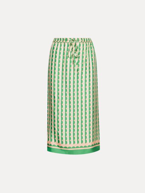 GEOMETRIC CIRCLE SILK TWILL SKIRT
