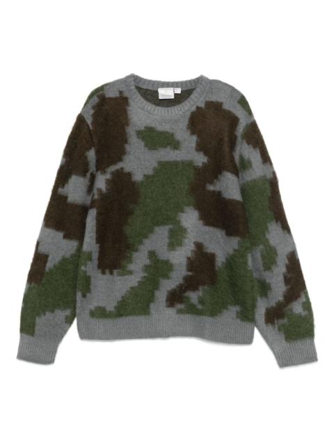 camouflage-pattern sweater