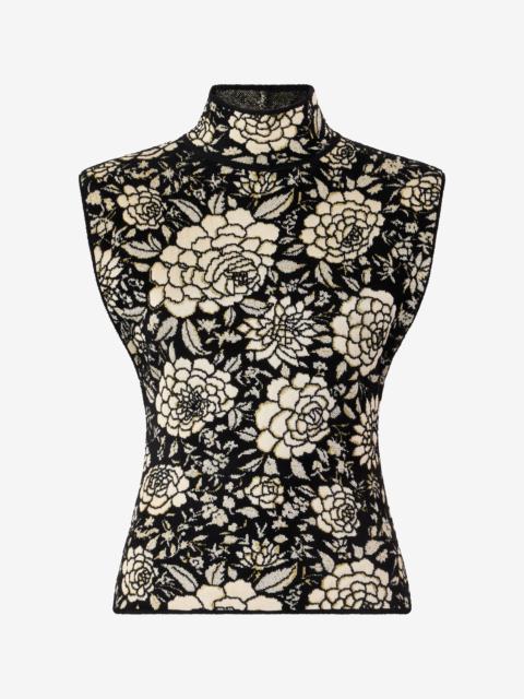 Knitted Top With Jacquard Floral Pattern