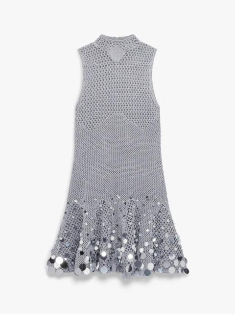 Silver Crochet Mirror Mini Dress | Casablanca Paris