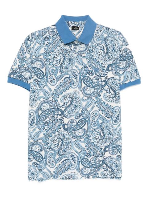paisley-pattern polo shirt