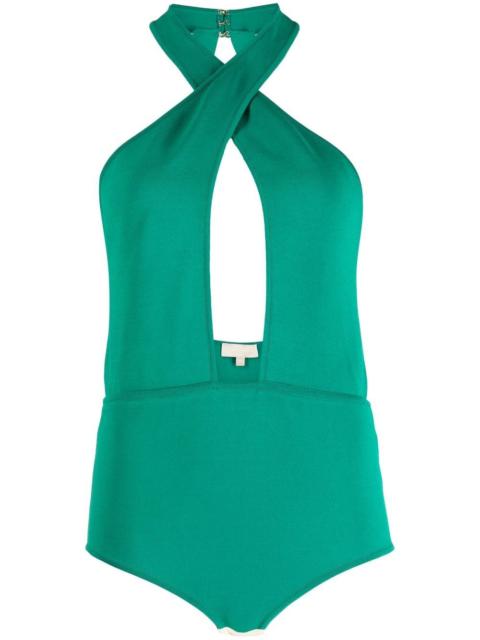 halter keyhole body suit