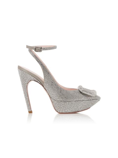 Choc Buckle Embellished Pumps silver
