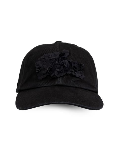 x Lemarié floral-appliqué cap