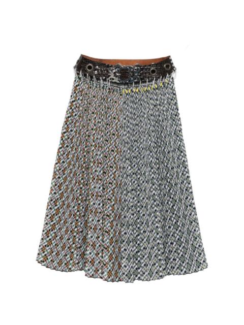 Raider belt print midi skirt