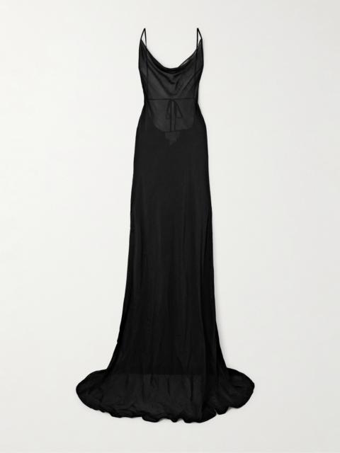 Open-back Voile Maxi Dress
