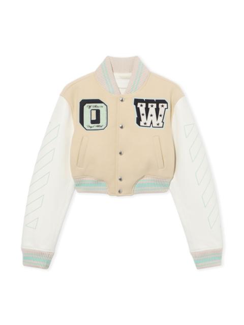 Graffiti Crop Varsity Jacket