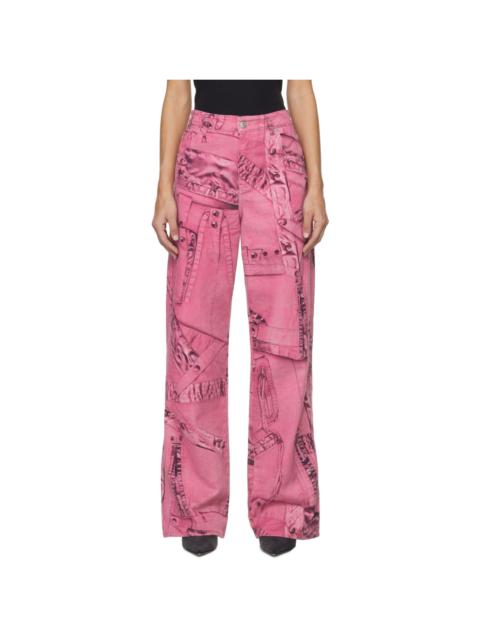 Pink Trompe L'œil Jeans