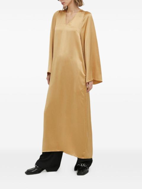 V-neck long-sleeve maxi dress