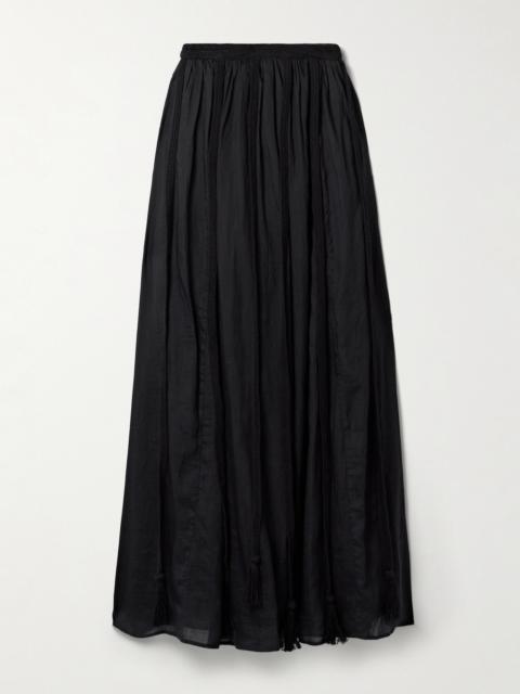 Corrine Crocheted Cotton-trimmed Gathered Ramie Maxi Skirt