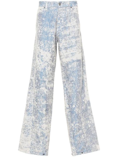 dust-effect straight-leg jeans