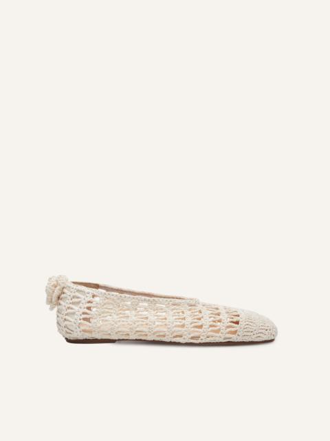 Crochet ballet flats in cream